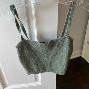 Green madewell knit cropped tank